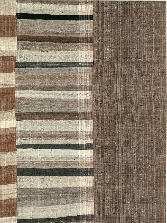 Modern Turkish Flatweave Kilim Square Room Size Carpet, No.31675 - Gsblank