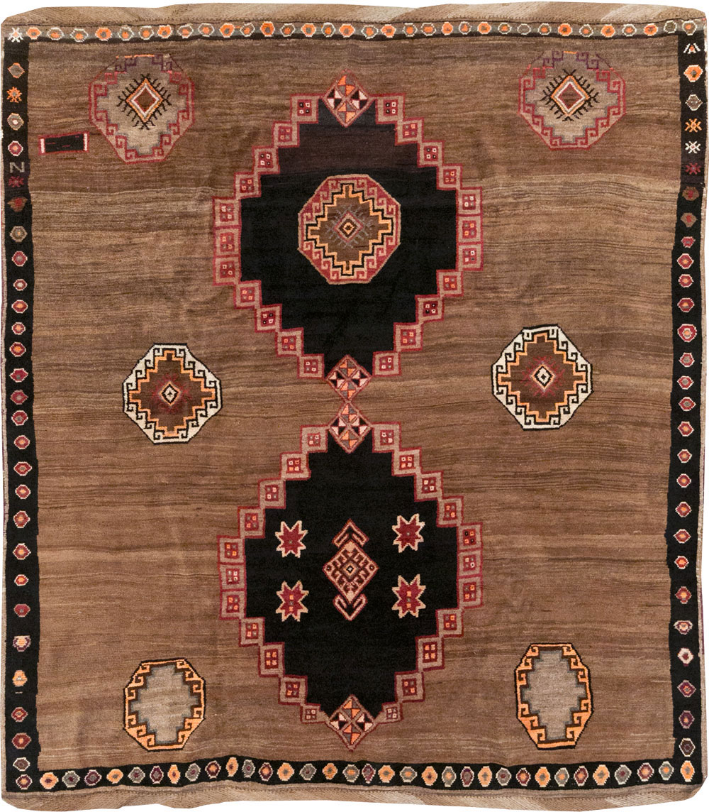 Vintage Turkish Anatolian Tribal Square Room Size Carpet, No.31677 - Gsblank