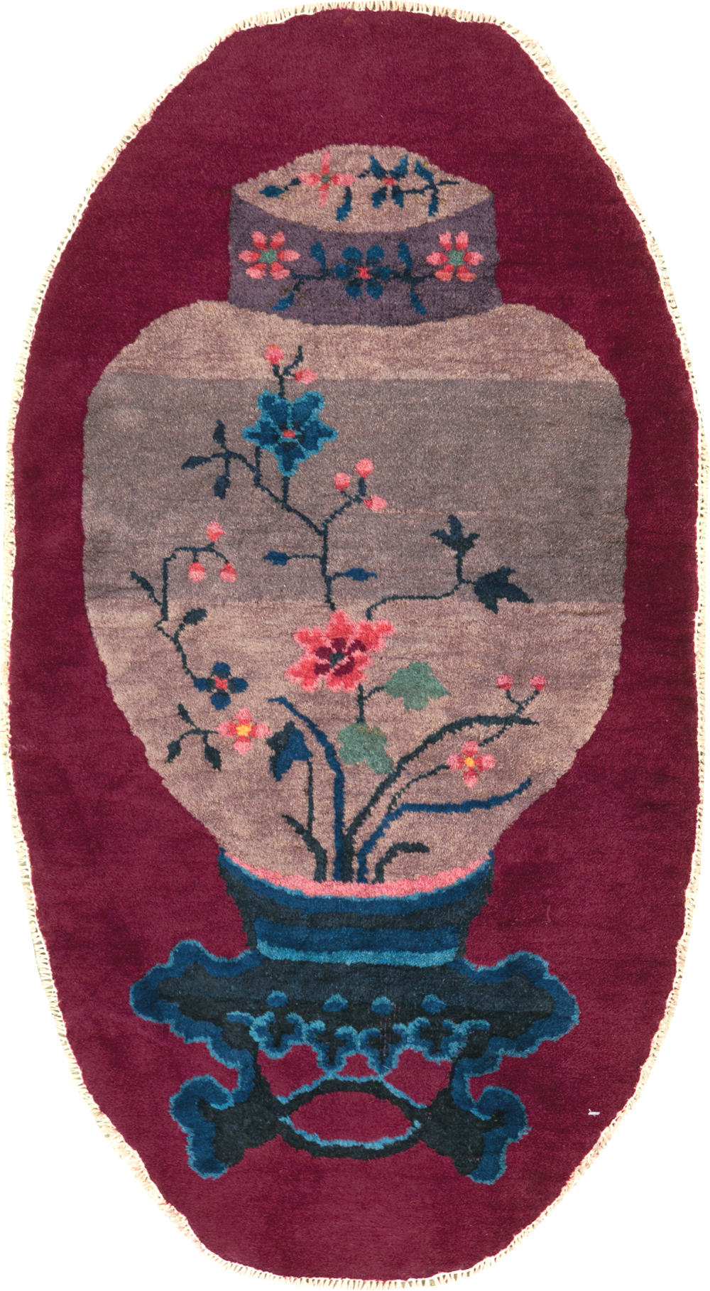Vintage Chinese Deco Rug, No.31682 - Gsblank