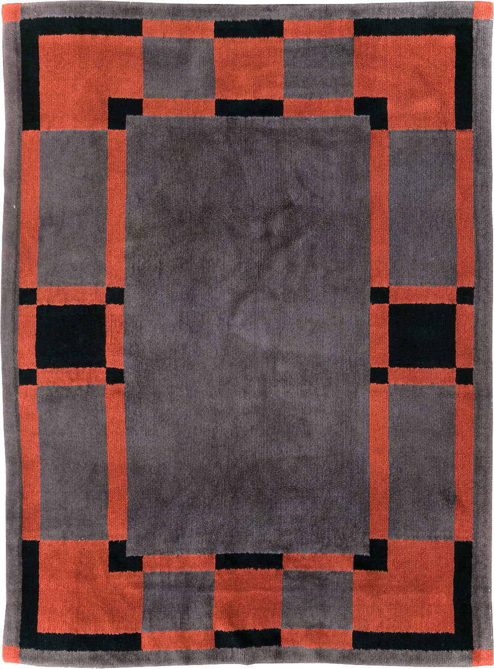 Vintage French Art Deco Accent Rug, No.31683 - Gsblank
