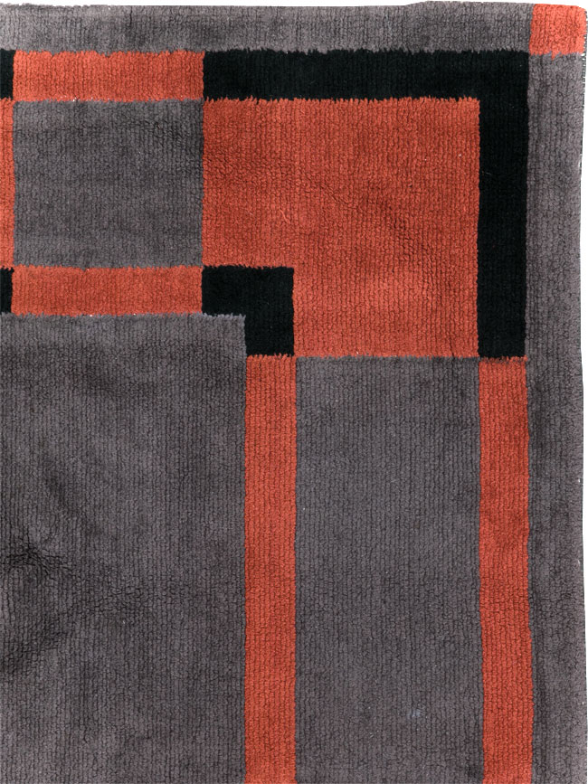 Vintage French Art Deco Accent Rug, No.31683 - Gsblank