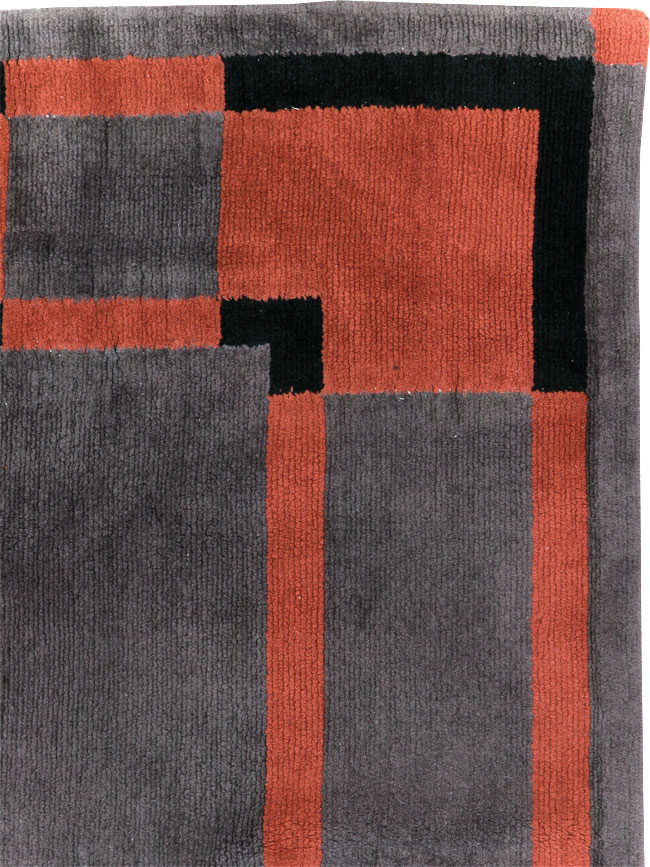 Vintage French Art Deco Accent Rug, No.31683 - Gsblank