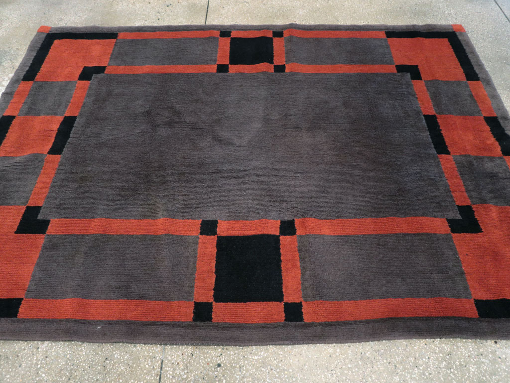 Vintage French Art Deco Accent Rug, No.31683 - Gsblank