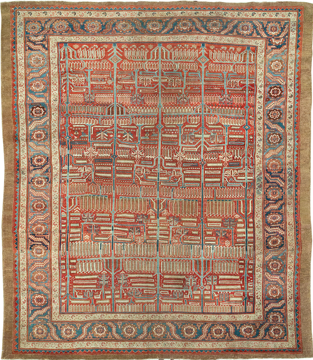 Antique Persian Bakshaish Room Size Carpet, No.31686 - Gsblank