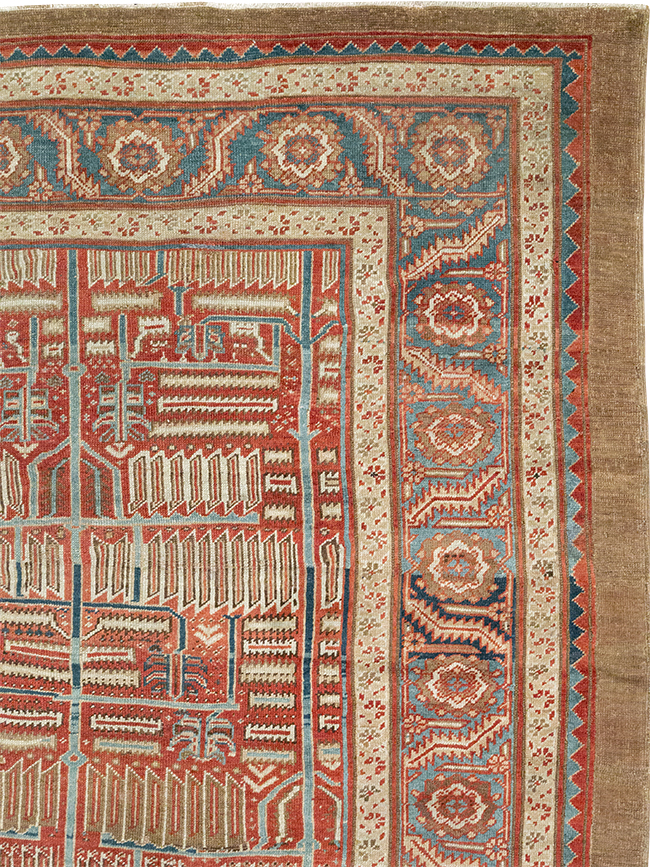 Antique Persian Bakshaish Room Size Carpet, No.31686 - Gsblank