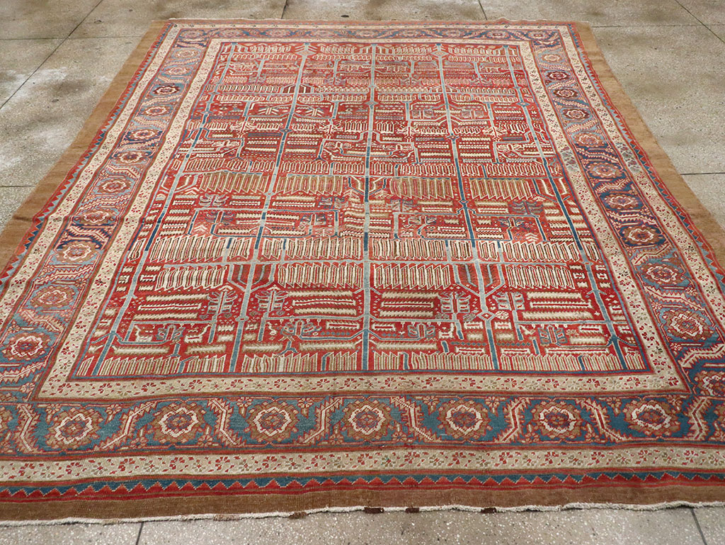 Antique Persian Bakshaish Room Size Carpet, No.31686 - Gsblank
