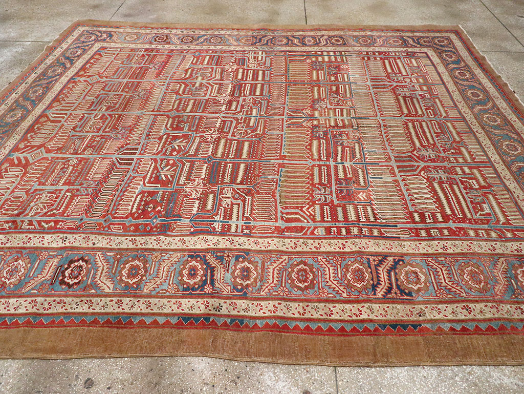 Antique Persian Bakshaish Room Size Carpet, No.31686 - Gsblank
