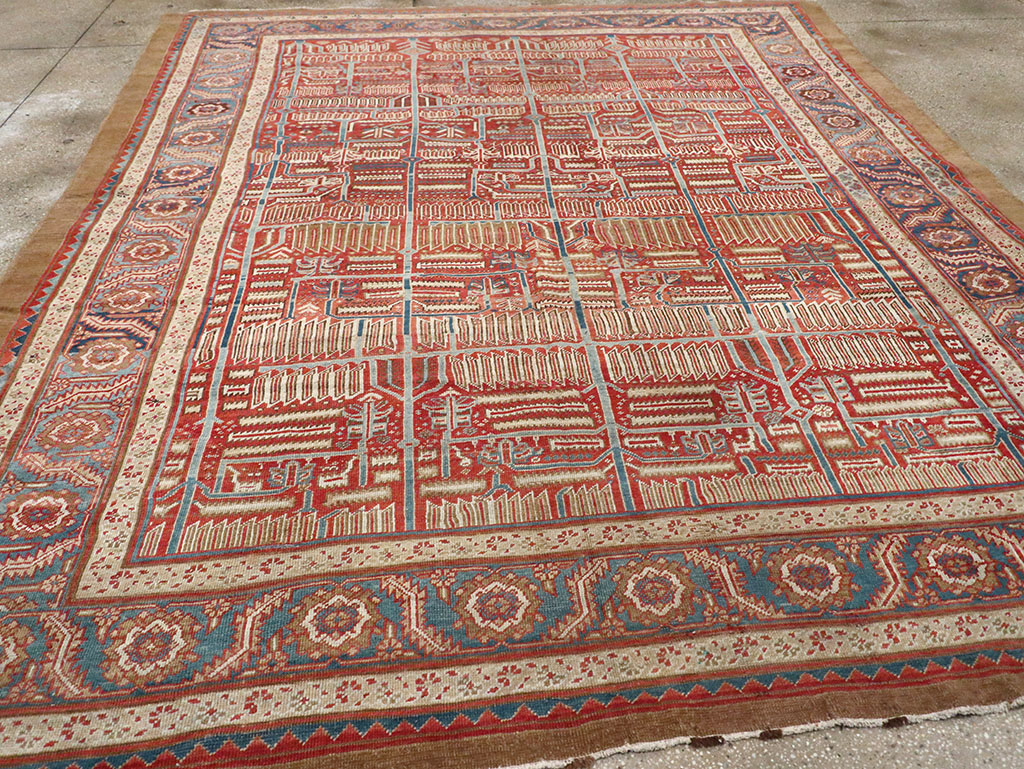 Antique Persian Bakshaish Room Size Carpet, No.31686 - Gsblank