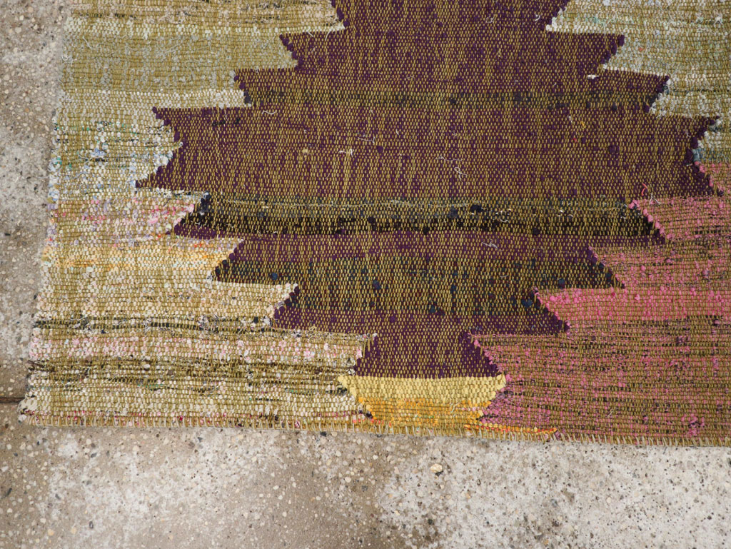 Modern Turkish Flatweave Runner, No.31697 - Gsblank