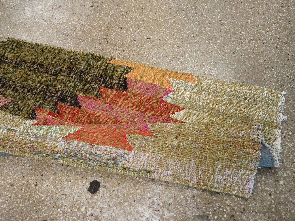 Modern Turkish Flatweave Runner, No.31697 - Gsblank