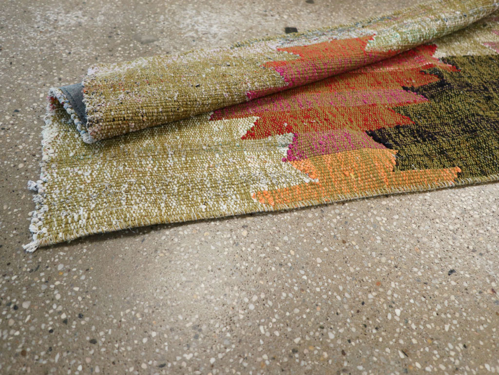 Modern Turkish Flatweave Runner, No.31697 - Gsblank