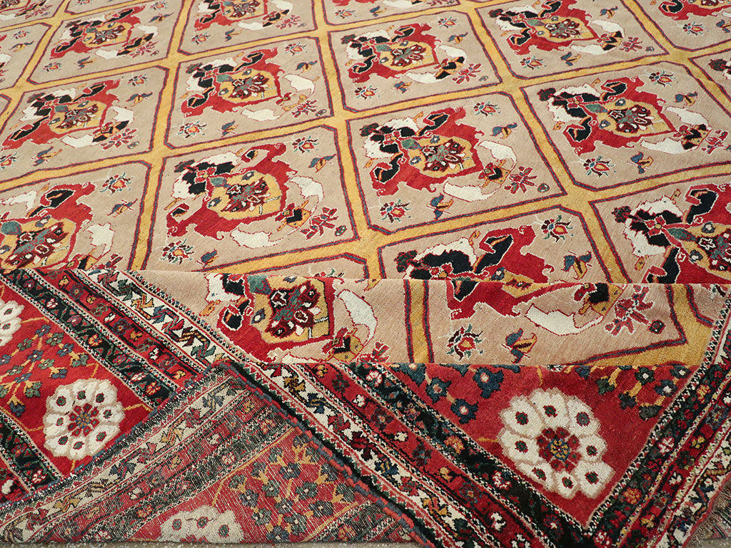 Antique Persian Bakhtiari Oversize Carpet, No.31708 - Gsblank