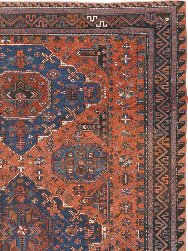 Antique Caucasian Soumak Large Carpet, No.31710 - Gsblank