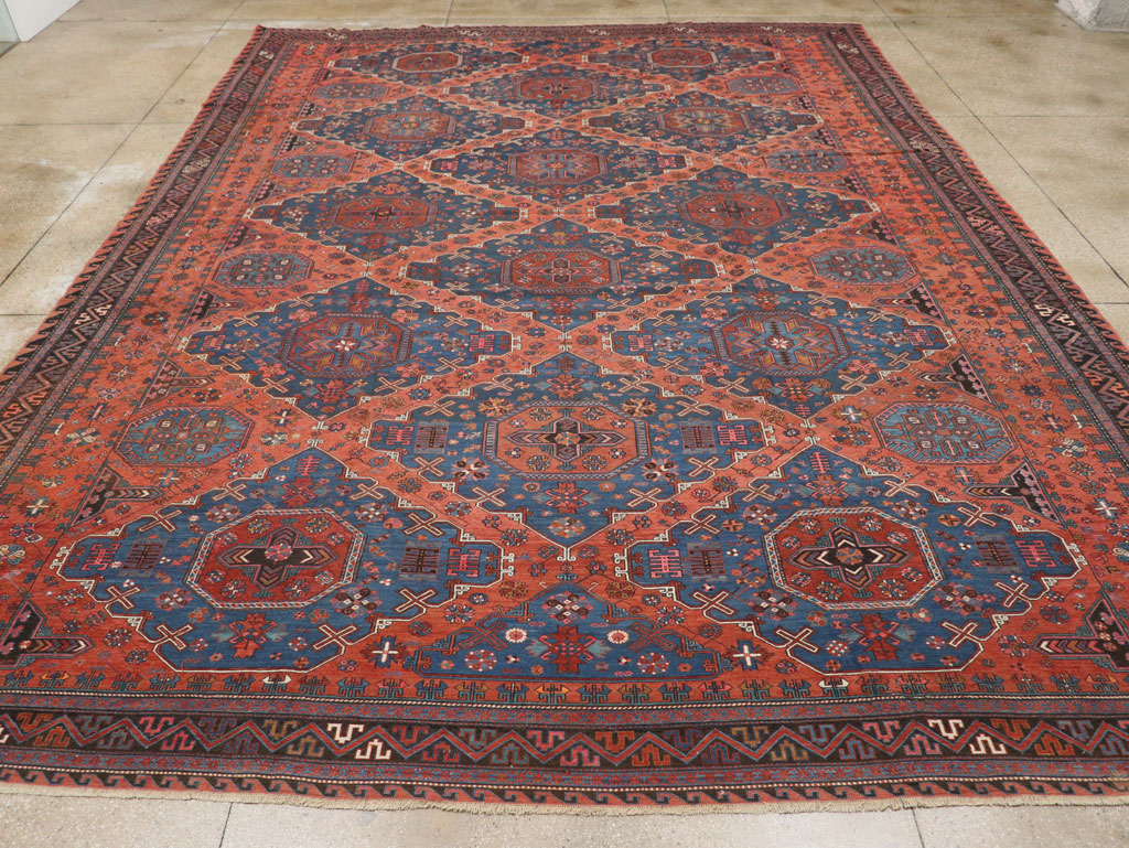 Antique Central Asian Soumak Flatweave Large Carpet, No.31710 - Gsblank