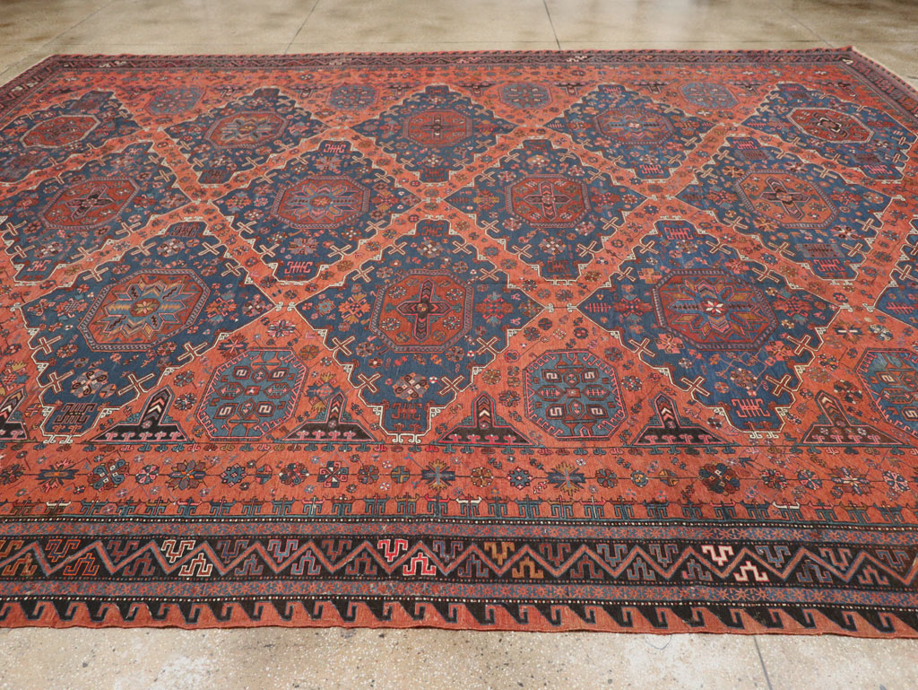 Antique Central Asian Soumak Flatweave Large Carpet, No.31710 - Gsblank