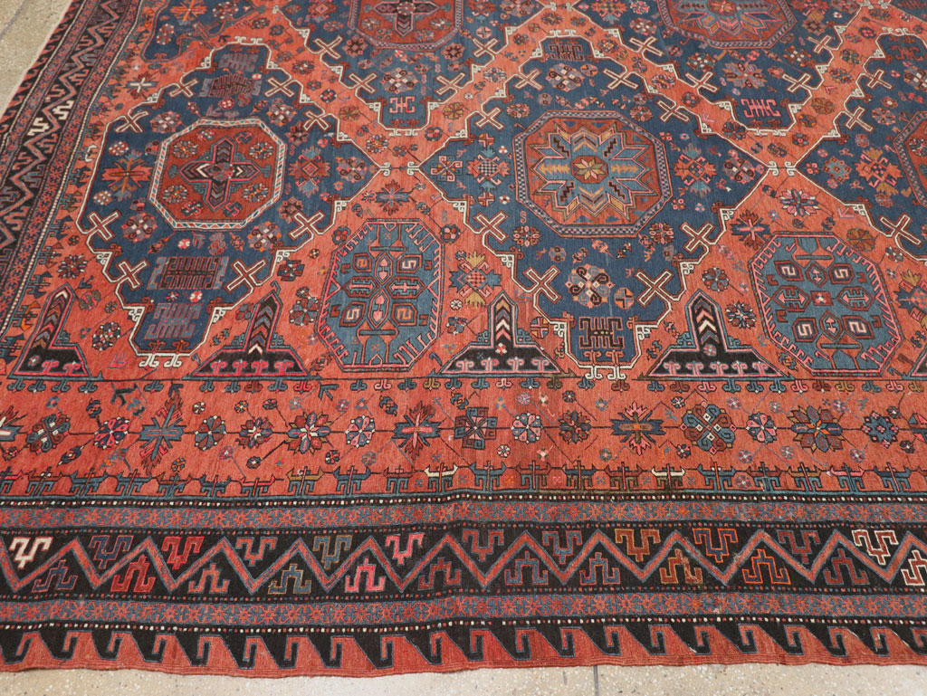Antique Central Asian Soumak Flatweave Large Carpet, No.31710 - Gsblank