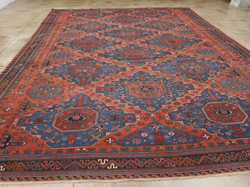 Antique Central Asian Soumak Flatweave Large Carpet, No.31710 - Gsblank