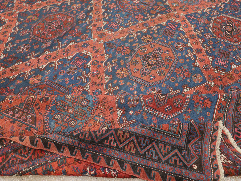 Antique Central Asian Soumak Flatweave Large Carpet, No.31710 - Gsblank