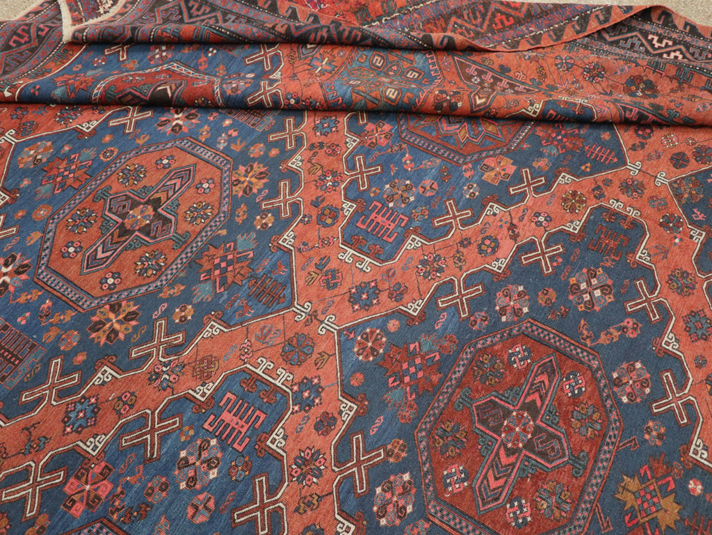 Antique Central Asian Soumak Flatweave Large Carpet, No.31710 - Gsblank