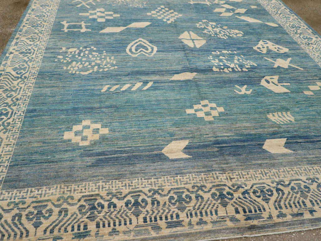 Modern East Turkestan Khotan Room Size Carpet, No.31714 - Gsblank