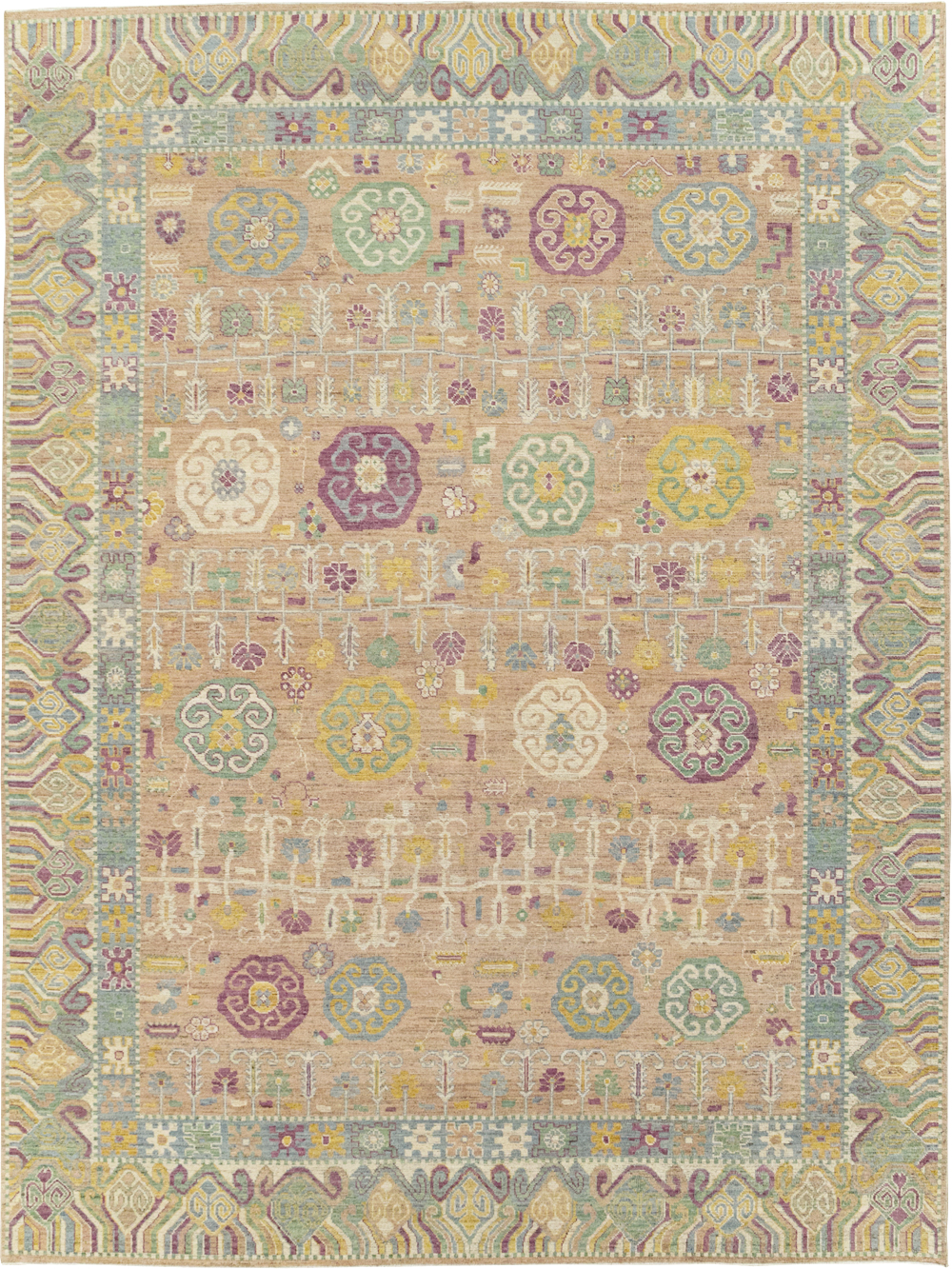 Modern East Turkestan Khotan Room Size Carpet, No.31716 - Gsblank