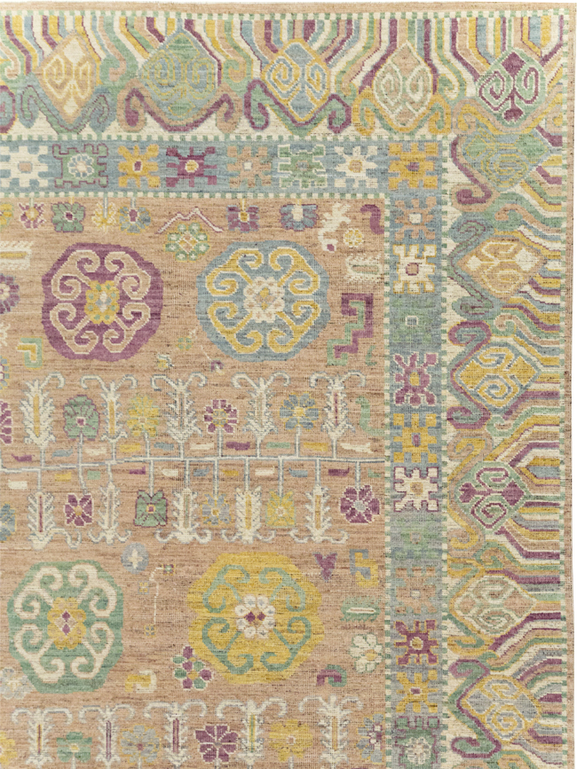 Modern East Turkestan Khotan Room Size Carpet, No.31716 - Gsblank
