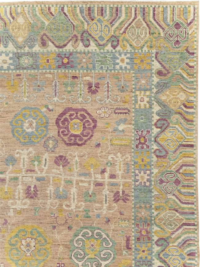 Modern East Turkestan Khotan Room Size Carpet, No.31716 - Gsblank