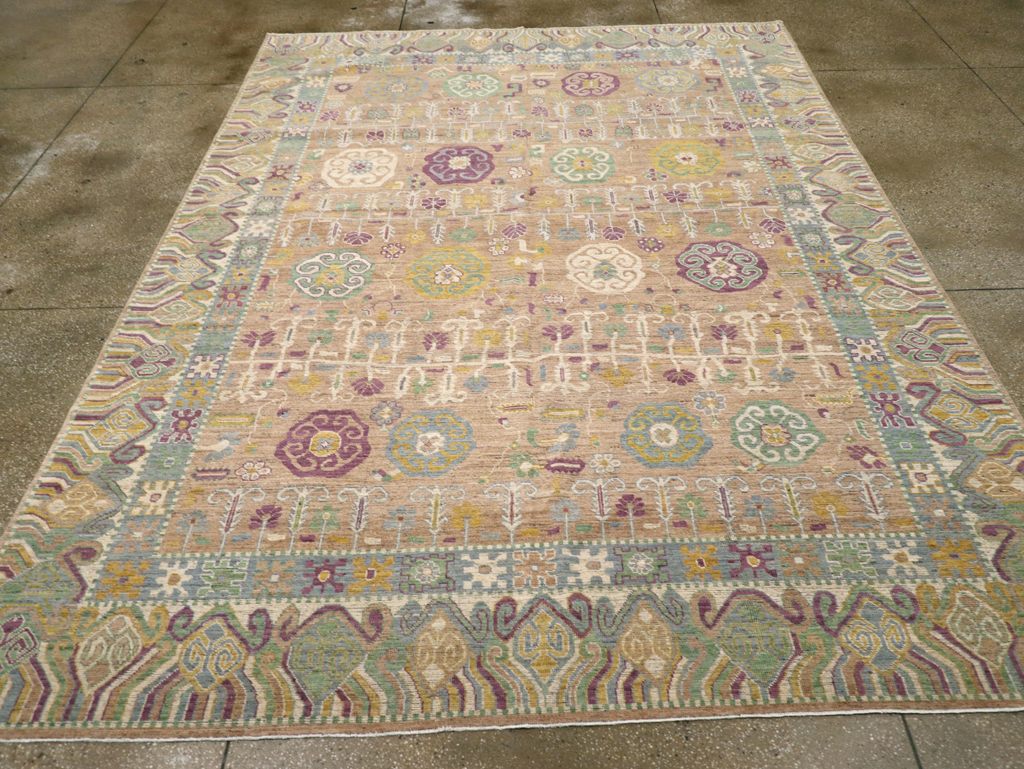 Modern East Turkestan Khotan Room Size Carpet, No.31716 - Gsblank