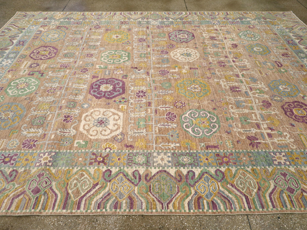Modern East Turkestan Khotan Room Size Carpet, No.31716 - Gsblank