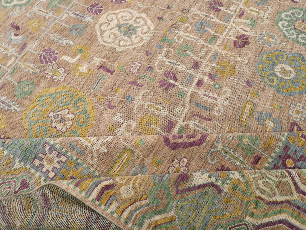Modern East Turkestan Khotan Room Size Carpet, No.31716 - Gsblank
