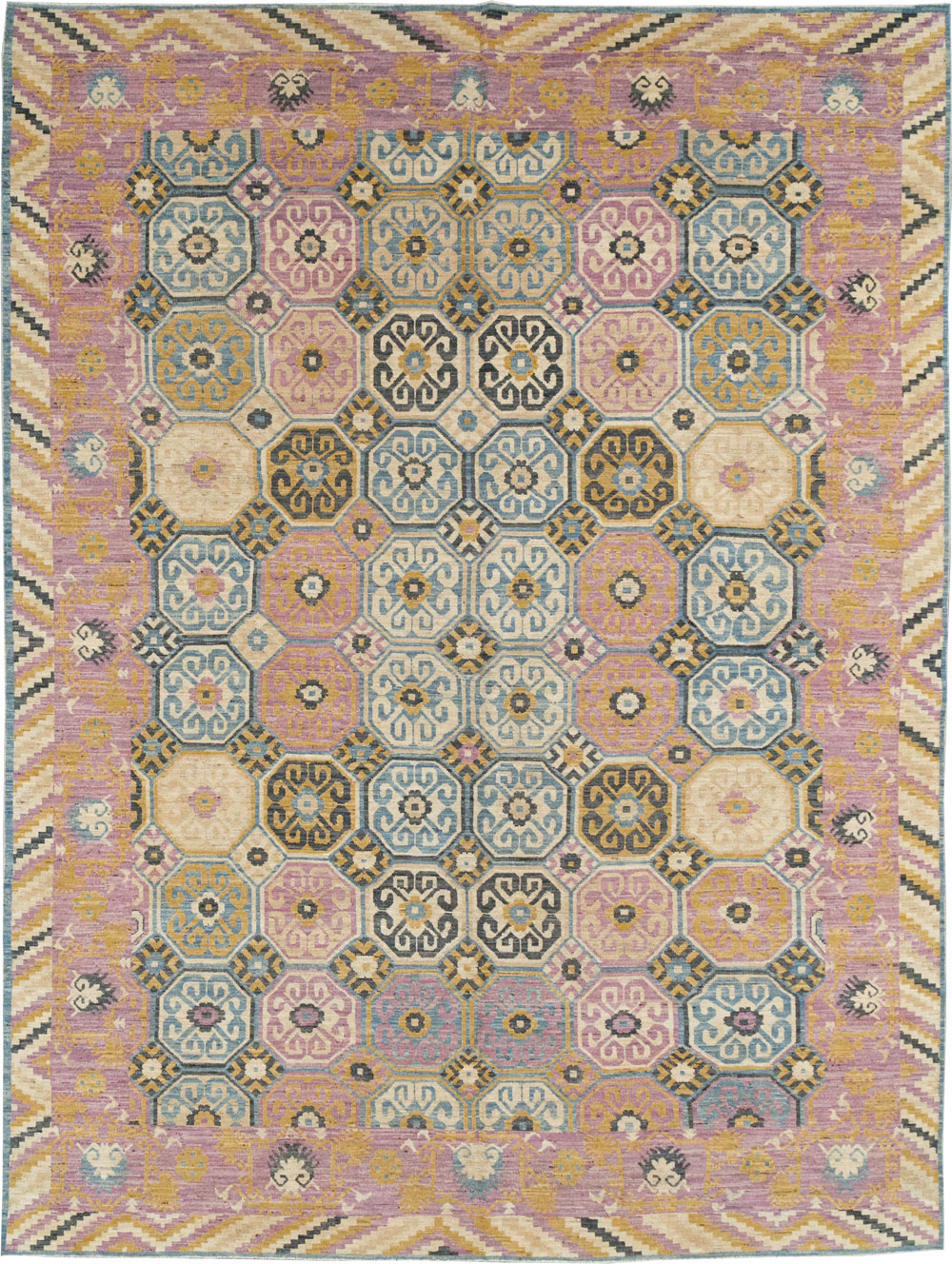 Contemporary East Turkestan Khotan Room Size Carpet, No.31719 - Gsblank