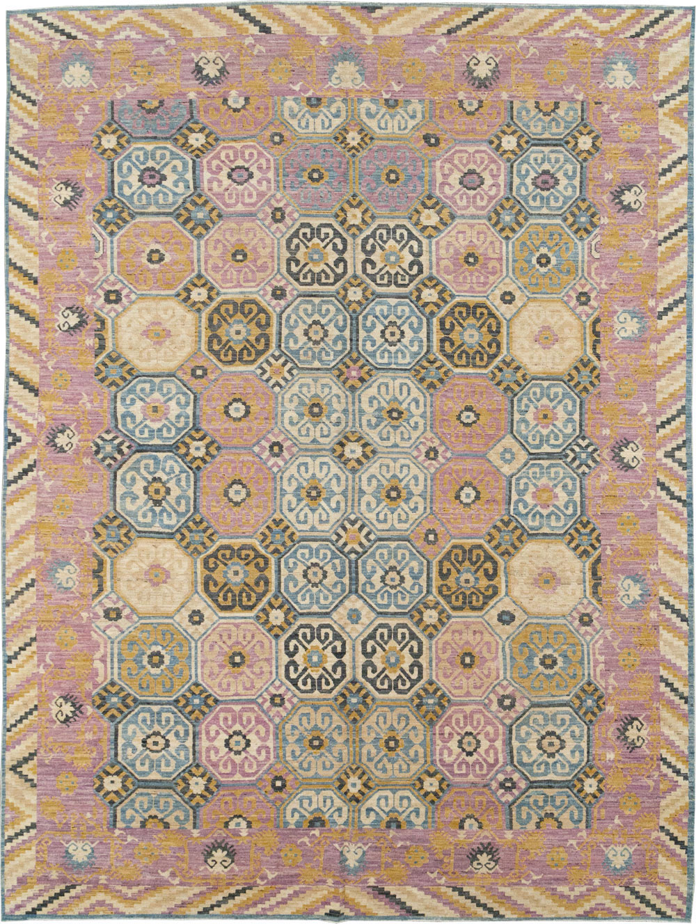 Contemporary East Turkestan Khotan Room Size Carpet, No.31719 - Gsblank