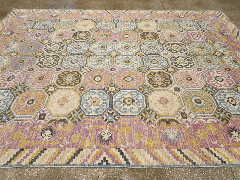 Contemporary East Turkestan Khotan Room Size Carpet, No.31719 - Gsblank