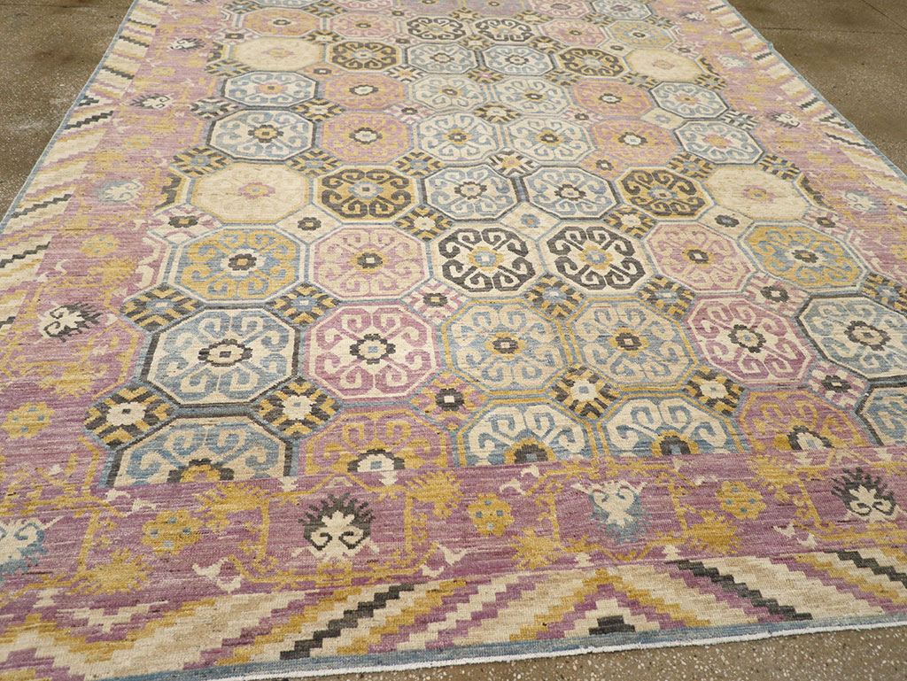 Contemporary East Turkestan Khotan Room Size Carpet, No.31719 - Gsblank