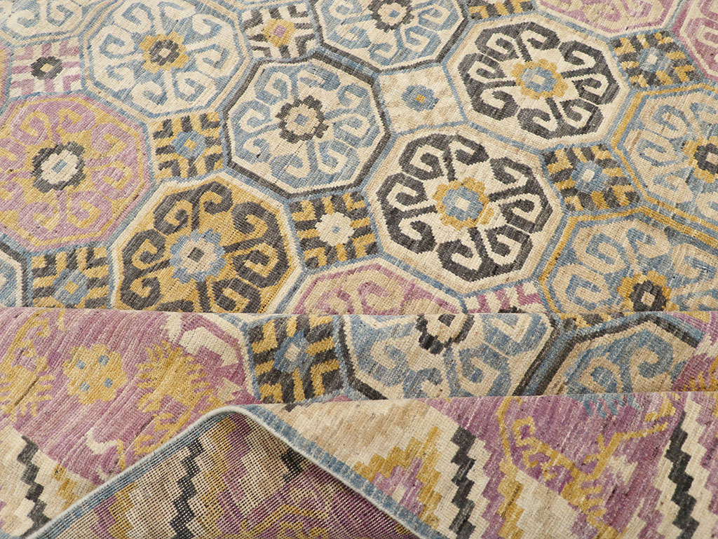 Contemporary East Turkestan Khotan Room Size Carpet, No.31719 - Gsblank