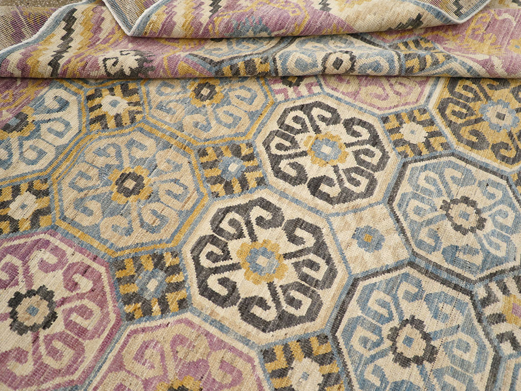 Contemporary East Turkestan Khotan Room Size Carpet, No.31719 - Gsblank