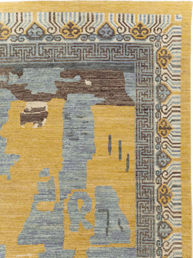 Modern East Turkestan Khotan Room Size Carpet, No.31722 - Gsblank