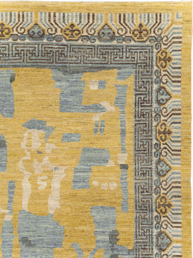Modern East Turkestan Khotan Room Size Carpet, No.31722 - Gsblank