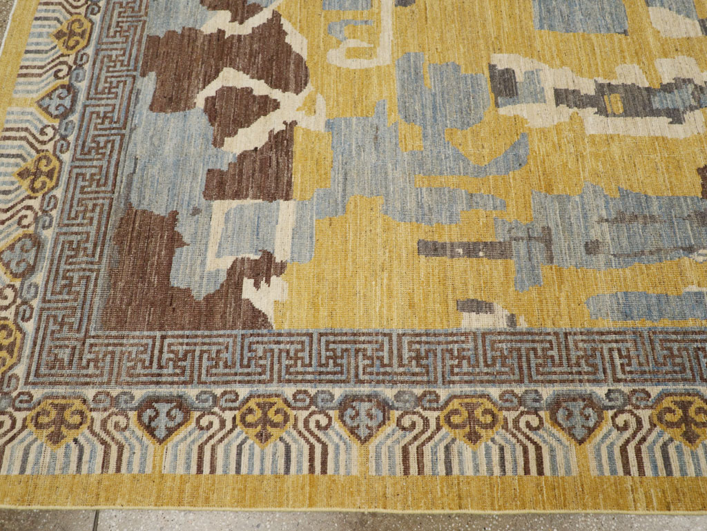 Modern East Turkestan Khotan Room Size Carpet, No.31722 - Gsblank