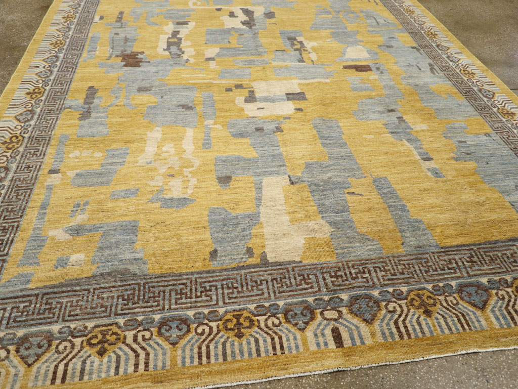 Modern East Turkestan Khotan Room Size Carpet, No.31722 - Gsblank