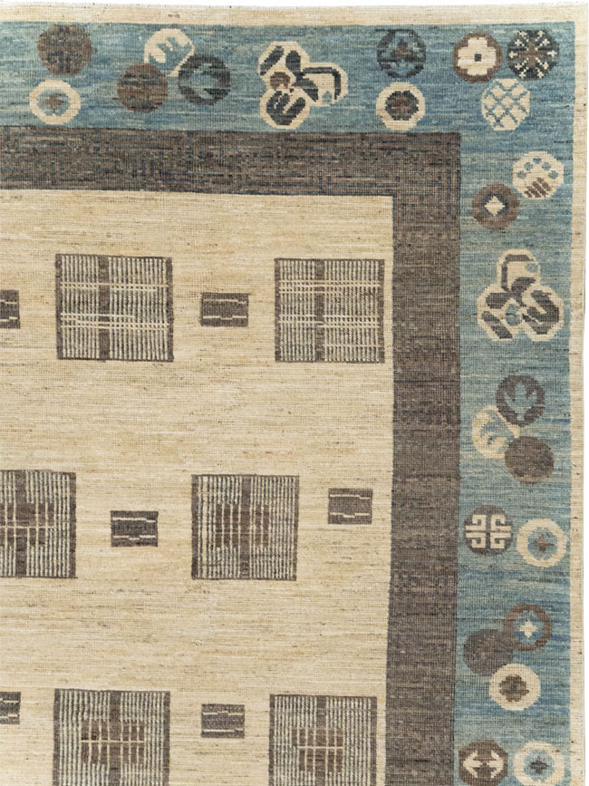 Modern East Turkestan Khotan Room Size Carpet, No.31724 - Gsblank