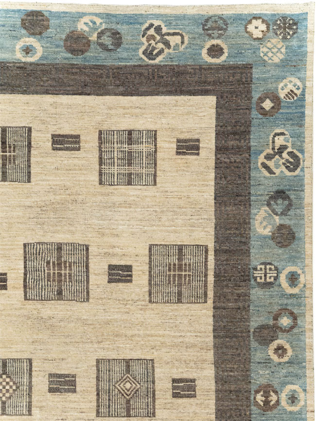 Modern East Turkestan Khotan Room Size Carpet, No.31724 - Gsblank