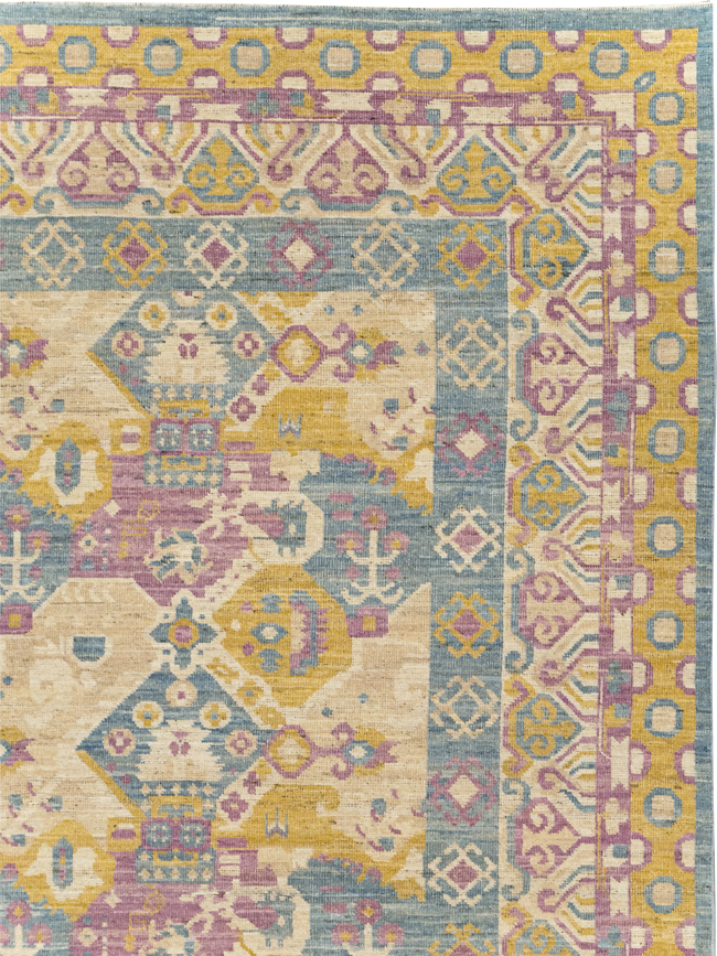 Modern East Turkestan Khotan Room Size Carpet, No.31728 - Gsblank
