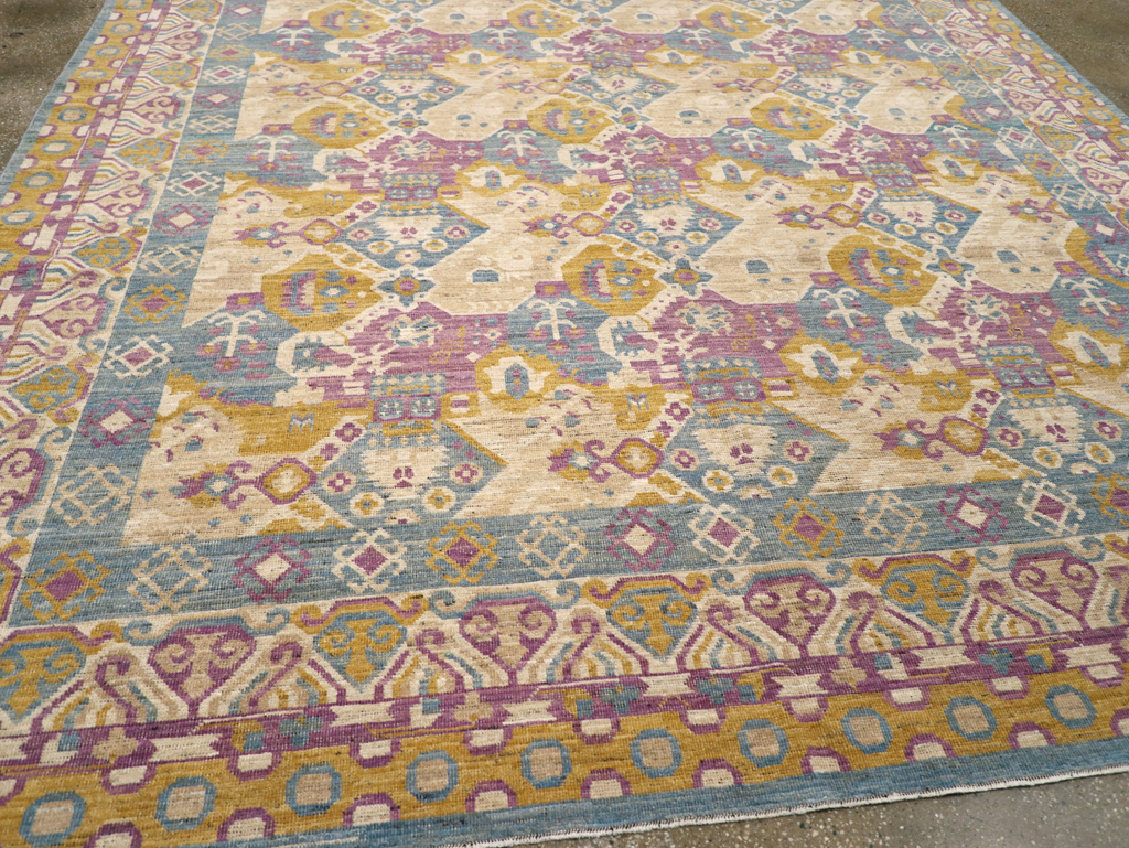 Modern East Turkestan Khotan Room Size Carpet, No.31728 - Gsblank