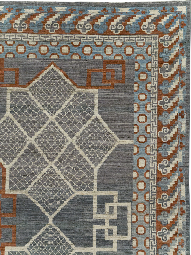 Modern East Turkestan Khotan Room Size Carpet, No.31730 - Gsblank