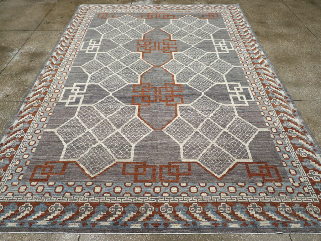 Modern East Turkestan Khotan Room Size Carpet, No.31730 - Gsblank