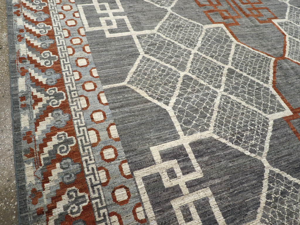 Modern East Turkestan Khotan Room Size Carpet, No.31730 - Gsblank