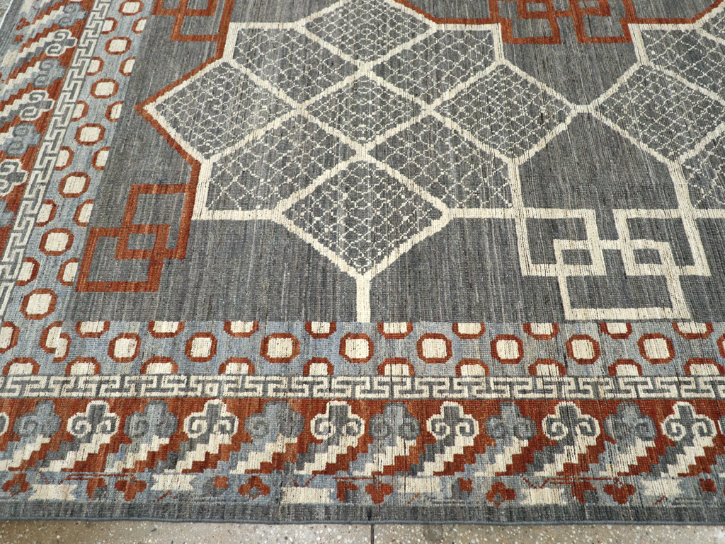 Modern East Turkestan Khotan Room Size Carpet, No.31730 - Gsblank