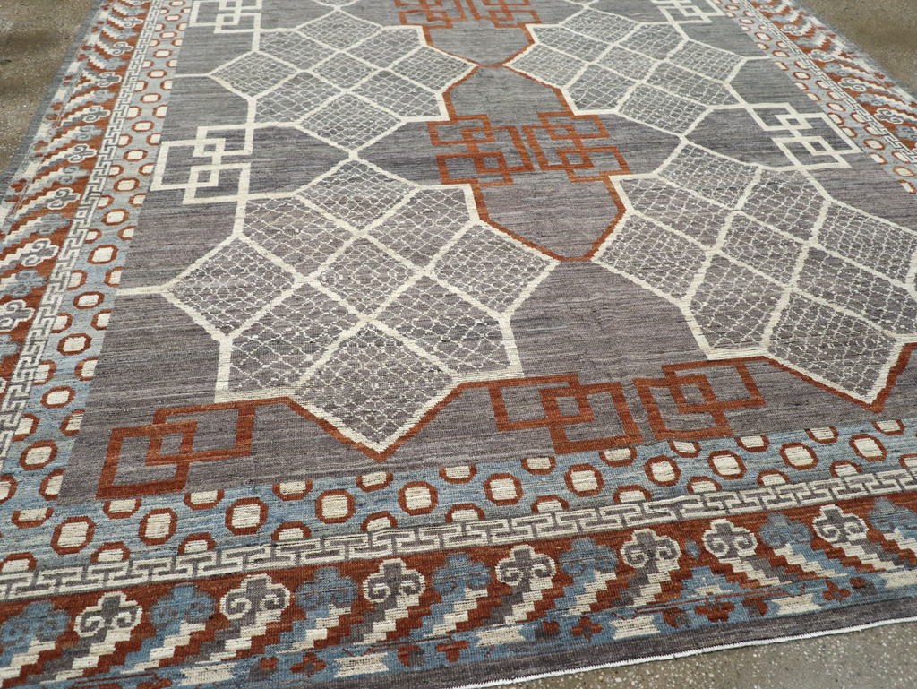 Modern East Turkestan Khotan Room Size Carpet, No.31730 - Gsblank