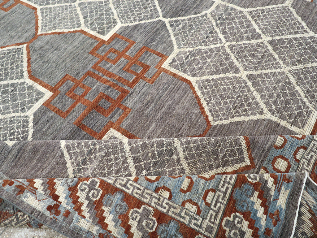 Modern East Turkestan Khotan Room Size Carpet, No.31730 - Gsblank